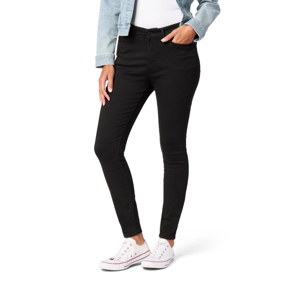 Levi Strauss Signature Women's Size 2M Mid Rise Skinny Jeans Black NWT
